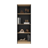 Estantería Home Wengue y Fresno 62.8x180.6cm Rectangular con Cuatro Compartimientos y con Tres Entrepaños - BIBLIOTECAS Y ESTANTERIAS | Bylmo