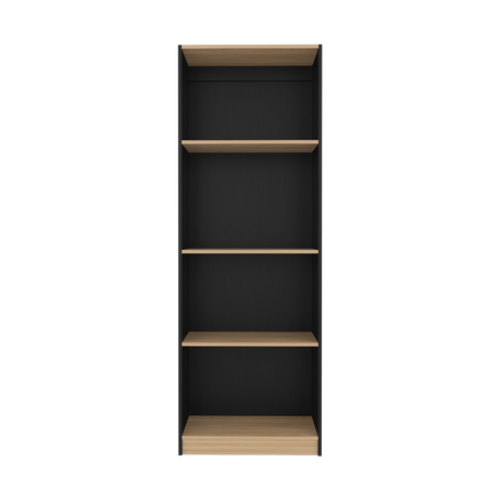 Estantería Home Wengue y Fresno 62.8x180.6cm Rectangular con Cuatro Compartimientos y con Tres Entrepaños - BIBLIOTECAS Y ESTANTERIAS | Bylmo