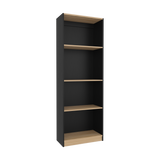 Estantería Home Wengue y Fresno 62.8x180.6cm Rectangular con Cuatro Compartimientos y con Tres Entrepaños - BIBLIOTECAS Y ESTANTERIAS | Bylmo