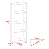 Estantería Home Wengue y Fresno 62.8x180.6cm Rectangular con Cuatro Compartimientos y con Tres Entrepaños - BIBLIOTECAS Y ESTANTERIAS | Bylmo