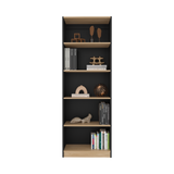 Estantería Home Wengue y Fresno 62.8x180.6cm Rectangular con Cinco Compartimientos y con Cuatro Entrepaños - BIBLIOTECAS Y ESTANTERIAS | Bylmo