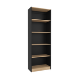 Estantería Home Wengue y Fresno 62.8x180.6cm Rectangular con Cinco Compartimientos y con Cuatro Entrepaños - BIBLIOTECAS Y ESTANTERIAS | Bylmo