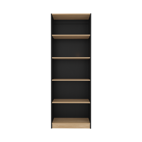 Estantería Home Wengue y Fresno 62.8x180.6cm Rectangular con Cinco Compartimientos y con Cuatro Entrepaños - BIBLIOTECAS Y ESTANTERIAS | Bylmo