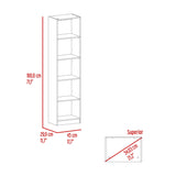 Estantería Home Wengue y Fresno 45x180.6cm Rectangular con Cinco Compartimientos y con Cuatro Entrepaños - BIBLIOTECAS Y ESTANTERIAS | Bylmo