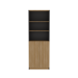 Estantería Home Wengue y Fresno 62.8x180.6cm Rectangular con Dos Puertas con Cinco Compartimientos y con Cuatro Entrepaños - BIBLIOTECAS Y ESTANTERIAS | Bylmo