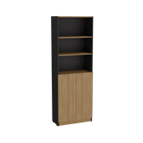 Estantería Home Wengue y Fresno 62.8x180.6cm Rectangular con Dos Puertas con Cinco Compartimientos y con Cuatro Entrepaños - BIBLIOTECAS Y ESTANTERIAS | Bylmo