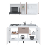 Cocina Paoli Bardolino y Blanco 150x60cm con Mesón de Acero Inoxidable y con Pozuelo Lado Derecho - COCINAS | Bylmo
