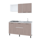 Cocina Paoli Bardolino y Blanco 150x60cm con Mesón de Acero Inoxidable y con Pozuelo Lado Derecho - COCINAS | Bylmo