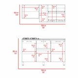 Cocina Paoli Bardolino y Blanco 150x60cm con Mesón de Acero Inoxidable y con Pozuelo Lado Derecho - COCINAS | Bylmo