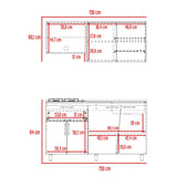 Cocina Emilia Fresno y Taupe 150x60.1cm con Mesón de Acero Inoxidable y con Pozuelo Lado Derecho - COCINAS | Bylmo