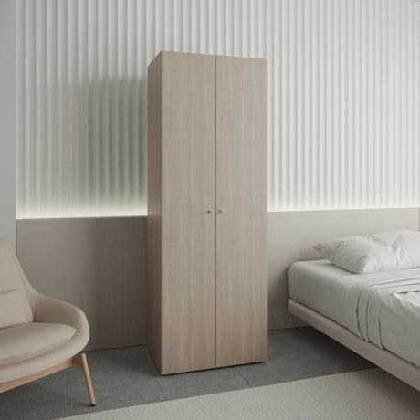 Closet Tuhogar Bardolino y Blanco 60x170cm con Tres Compartimientos y con Dos Puertas - CLOSETS | Bylmo