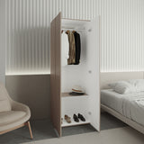 Closet Tuhogar Bardolino y Blanco 60x170cm con Tres Compartimientos y con Dos Puertas - CLOSETS | Bylmo