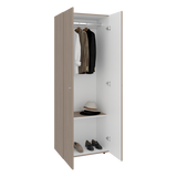 Closet Tuhogar Bardolino y Blanco 60x170cm con Tres Compartimientos y con Dos Puertas - CLOSETS | Bylmo