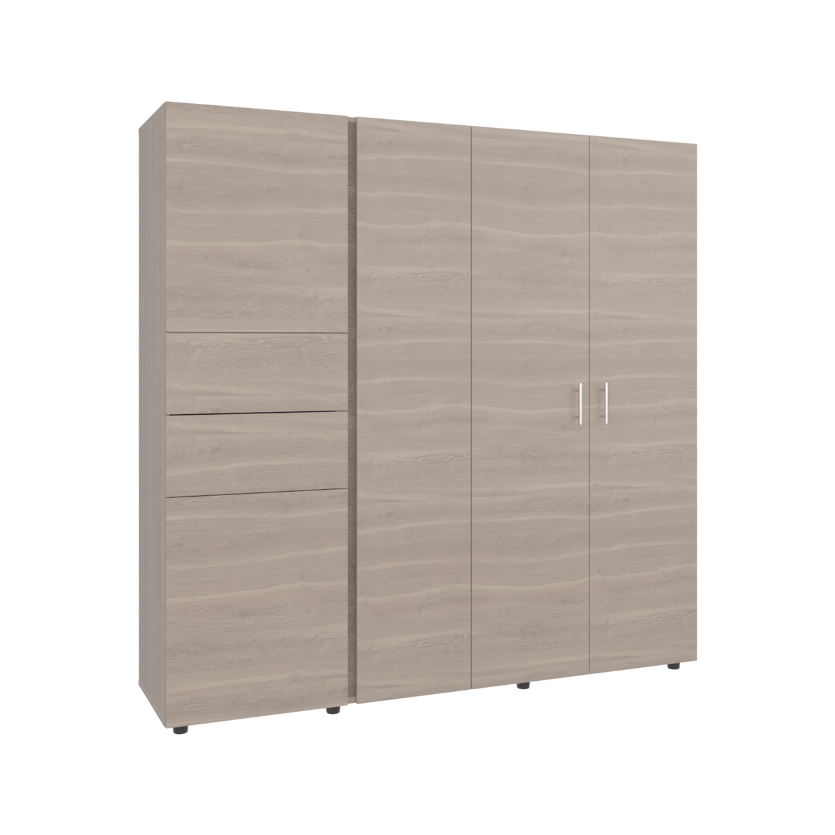 Closet Antalya Bardolino y Blanco 200.1x200cm con Diez Compartimientos y con Cinco Puertas - CLOSETS | Bylmo