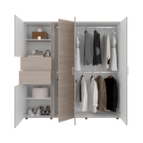 Closet Antalya Bardolino y Blanco 200.1x200cm con Diez Compartimientos y con Cinco Puertas - CLOSETS | Bylmo