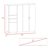 Closet Antalya Bardolino y Blanco 200.1x200cm con Diez Compartimientos y con Cinco Puertas - CLOSETS | Bylmo