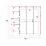 Closet Antalya Bardolino y Blanco 200.1x200cm con Diez Compartimientos y con Cinco Puertas - CLOSETS | Bylmo
