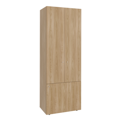 Closet Tuhogar Fresno y Blanco 60x170cm con Cuatro Compartimientos y con Tres Puertas - CLOSETS | Bylmo