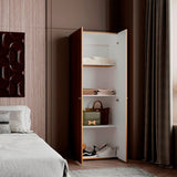 Closet Tuhogar Fresno y Blanco 60x170cm con Cuatro Compartimientos y con Dos Puertas - CLOSETS | Bylmo