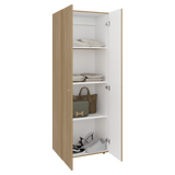 Closet Tuhogar Fresno y Blanco 60x170cm con Cuatro Compartimientos y con Dos Puertas - CLOSETS | Bylmo