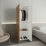 Closet Tuhogar Fresno y Blanco 60x170cm con Tres Compartimientos y con Dos Puertas - CLOSETS | Bylmo