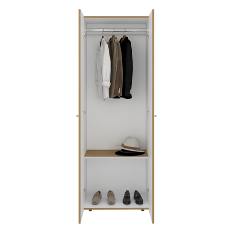 Closet Tuhogar Fresno y Blanco 60x170cm con Tres Compartimientos y con Dos Puertas - CLOSETS | Bylmo