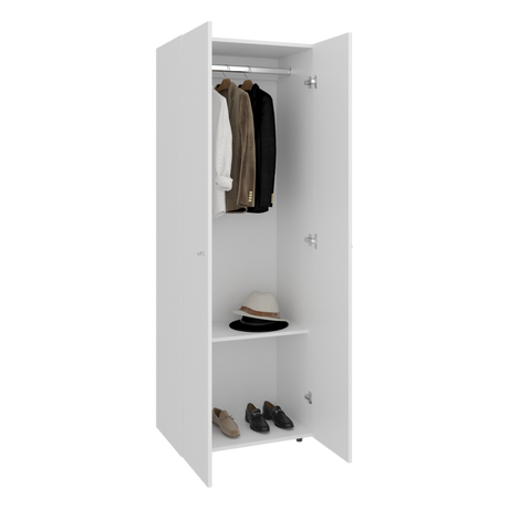 Closet Tuhogar Blanco 60x170cm con Tres Compartimientos y con Dos Puertas - CLOSETS | Bylmo