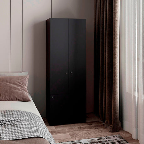 Closet Tuhogar Wengue 60x170cm con Cuatro Compartimientos y con Tres Puertas - CLOSETS | Bylmo