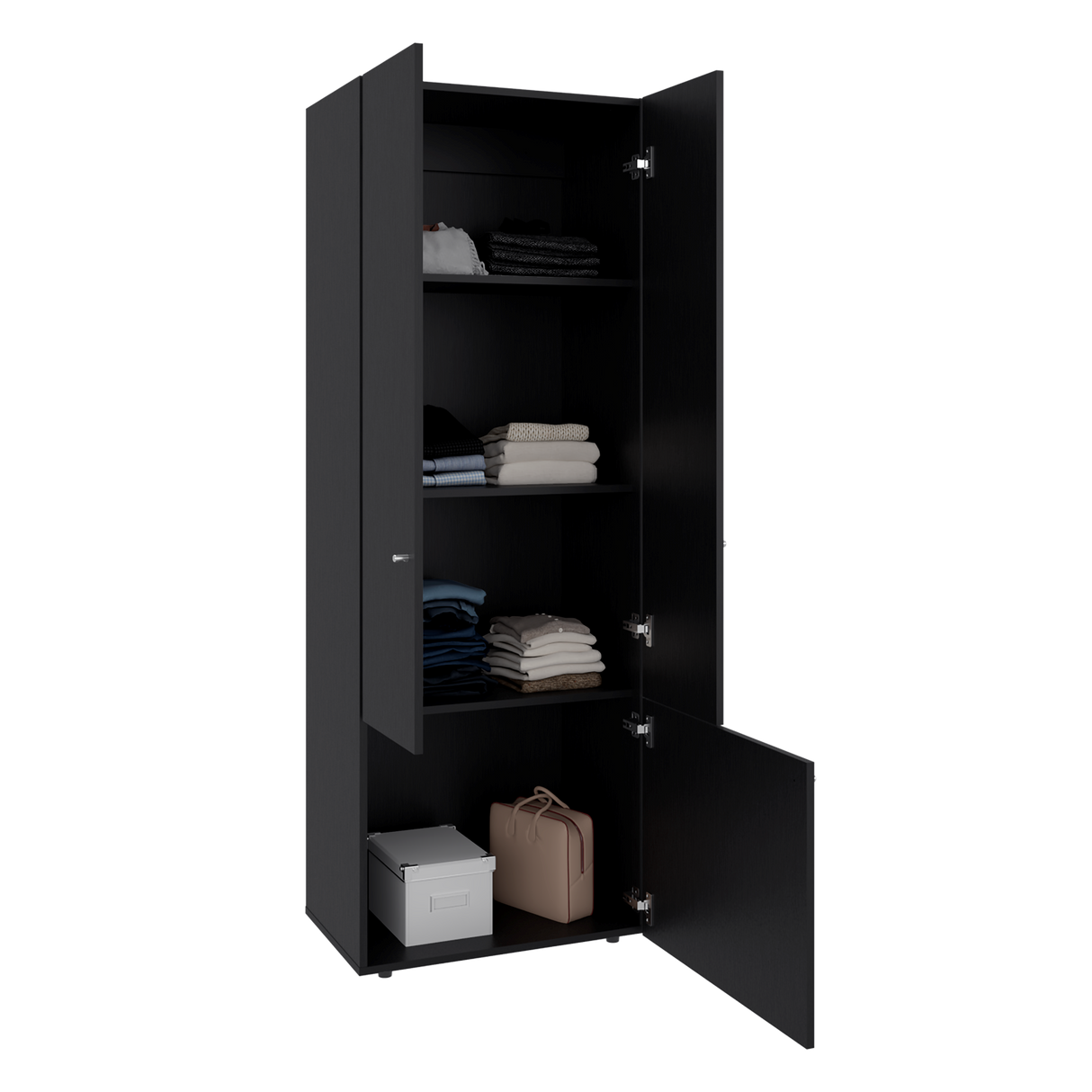 Closet Tuhogar Wengue 60x170cm con Cuatro Compartimientos y con Tres Puertas - CLOSETS | Bylmo