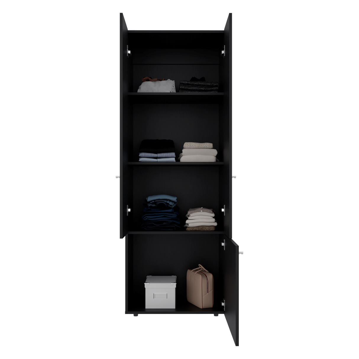Closet Tuhogar Wengue 60x170cm con Cuatro Compartimientos y con Tres Puertas - CLOSETS | Bylmo