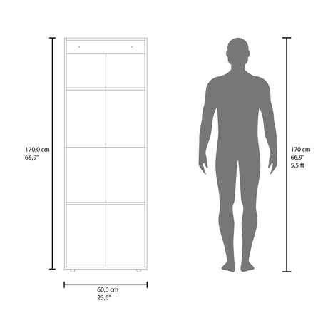Closet Tuhogar Wengue 60x170cm con Cuatro Compartimientos y con Tres Puertas - CLOSETS | Bylmo