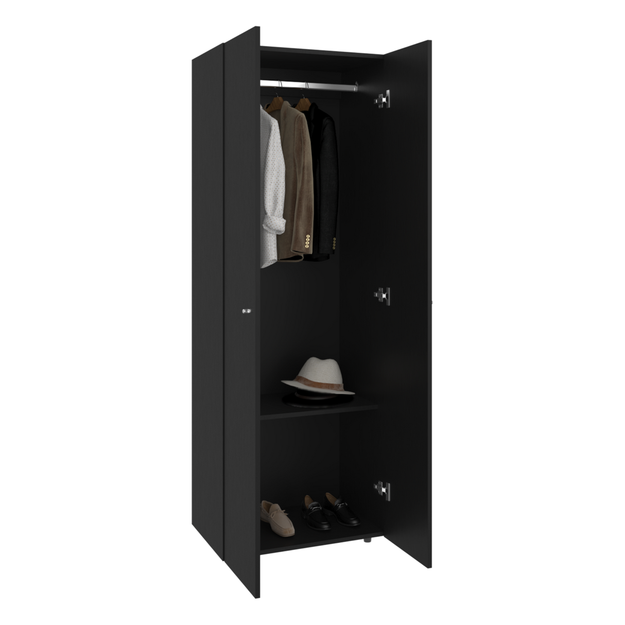 Closet Tuhogar Wengue 60x170cm con Tres Compartimientos y con Dos Puertas - CLOSETS | Bylmo