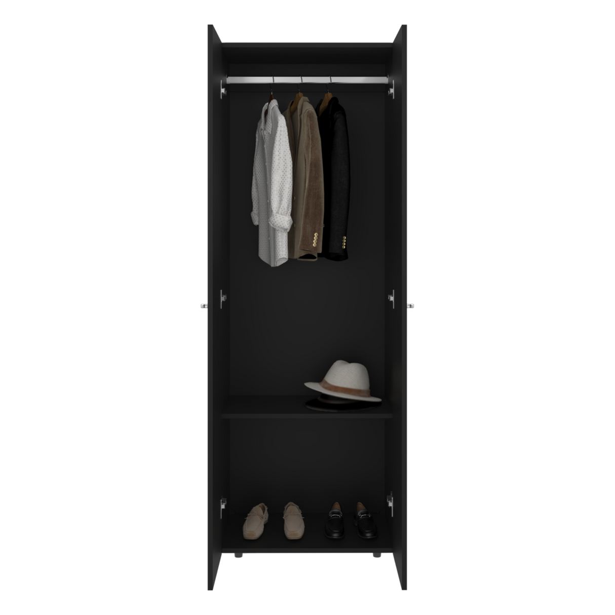 Closet Tuhogar Wengue 60x170cm con Tres Compartimientos y con Dos Puertas - CLOSETS | Bylmo