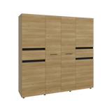 Closet Berino Fresno y Wengue 200x200cm con Diez Compartimientos y con Seis Puertas - CLOSETS | Bylmo