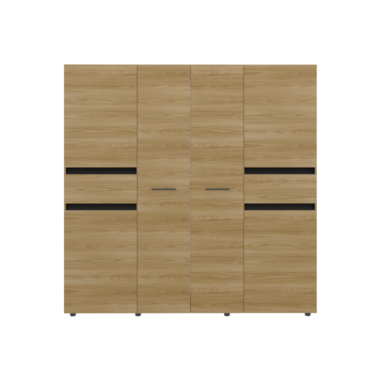 Closet Berino Fresno y Wengue 200x200cm con Diez Compartimientos y con Seis Puertas - CLOSETS | Bylmo