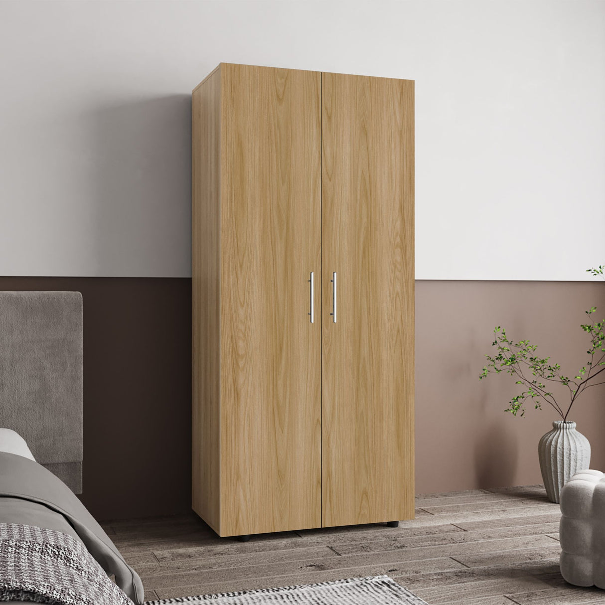 Closet Tera Fresno y Wengue 80x180cm con Seis Compartimientos y con Dos Puertas - CLOSETS | Bylmo