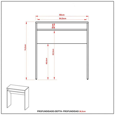 Escritorio Bonn Almendra 68x74.5cm Minimalista - ESCRITORIOS | Bylmo