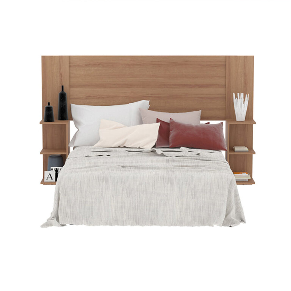 Cabecero Phoenix Almendra 194.8x120.5cm para Cama Doble 140 X 190 cm con Acabado Liso - CABECEROS | Bylmo