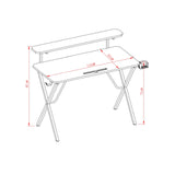 Escritorio Gamer Black Negro y Fibra de Carbono 55x110cm sin Cajones - ESCRITORIOS | Bylmo