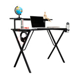 Escritorio Gamer Black Negro y Fibra de Carbono 55x110cm sin Cajones - ESCRITORIOS | Bylmo