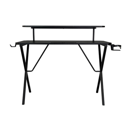 Escritorio Gamer Black Negro y Fibra de Carbono 55x110cm sin Cajones - ESCRITORIOS | Bylmo