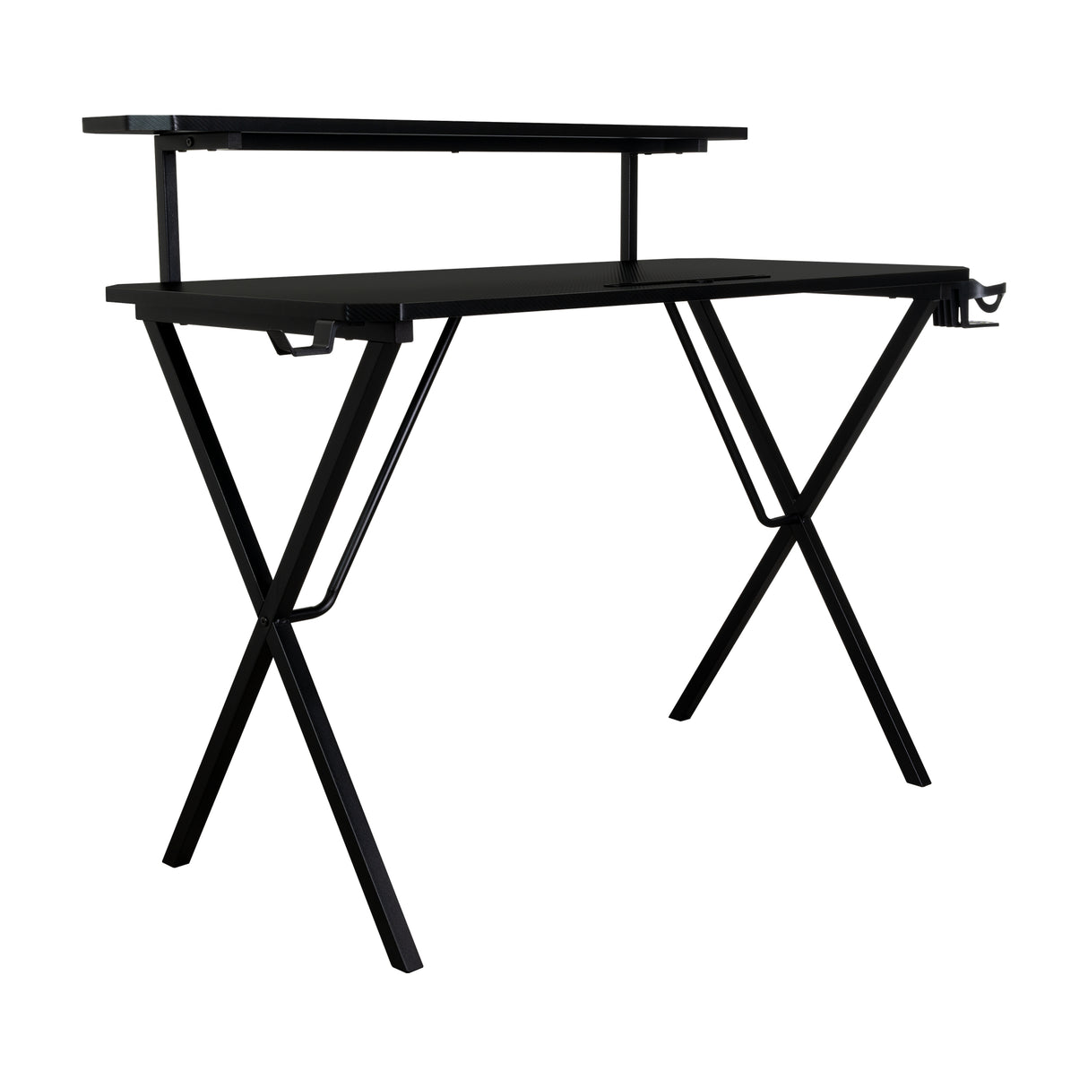 Escritorio Gamer Black Negro y Fibra de Carbono 55x110cm sin Cajones - ESCRITORIOS | Bylmo