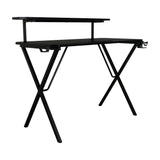 Escritorio Gamer Black Negro y Fibra de Carbono 55x110cm sin Cajones - ESCRITORIOS | Bylmo