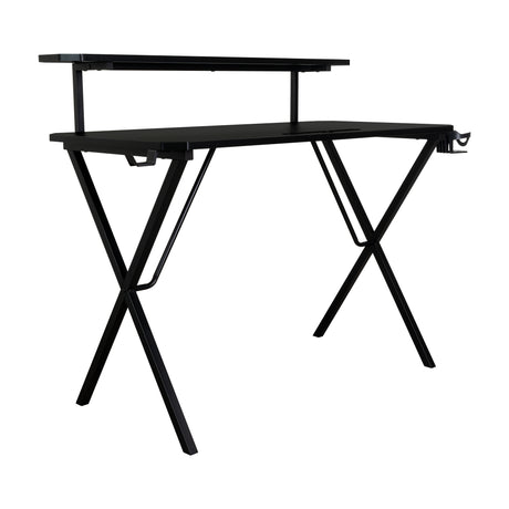 Escritorio Gamer Black Negro y Fibra de Carbono 55x110cm sin Cajones - ESCRITORIOS | Bylmo