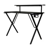 Escritorio Gamer Black Negro y Fibra de Carbono 55x110cm sin Cajones - ESCRITORIOS | Bylmo