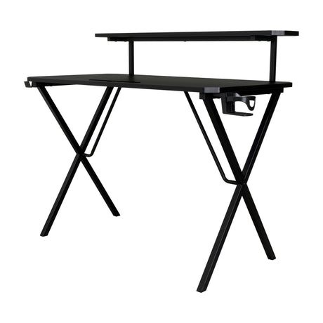 Escritorio Gamer Black Negro y Fibra de Carbono 55x110cm sin Cajones - ESCRITORIOS | Bylmo