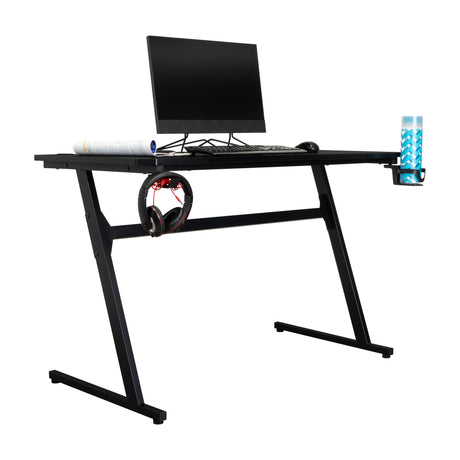 Escritorio Gamer Carbon Racer Negro y Fibra de Carbono 60x120cm sin Cajones - ESCRITORIOS | Bylmo