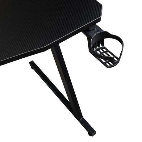 Escritorio Gamer Carbon Racer Negro y Fibra de Carbono 60x120cm sin Cajones - ESCRITORIOS | Bylmo