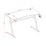 Escritorio Gamer Carbon Racer Negro y Fibra de Carbono 60x120cm sin Cajones - ESCRITORIOS | Bylmo