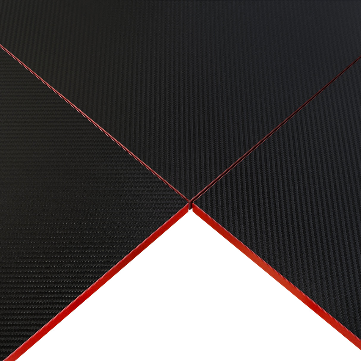 Escritorio Gamer en L Carbon Racer Negro y Rojo 130x130cm sin Cajones - ESCRITORIOS | Bylmo
